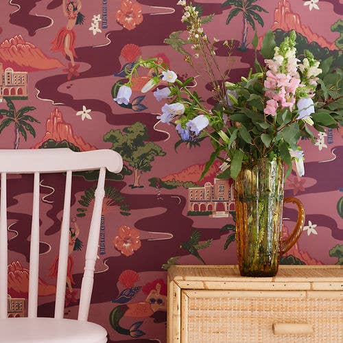 Mahalo Wallpaper In Orchid for wholesale by Wear the Walls