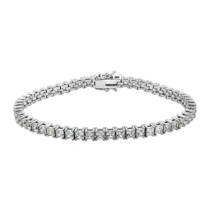 Classic 3mm Princess Cut Tennis Bracelet for wholesale by Diamonbliss