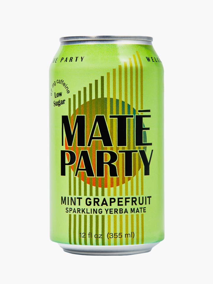 Yerba Mate - Mynte Grapefrugt, Brusende (12oz dåse, 12 pak) for engroshandel hos Maté Party
