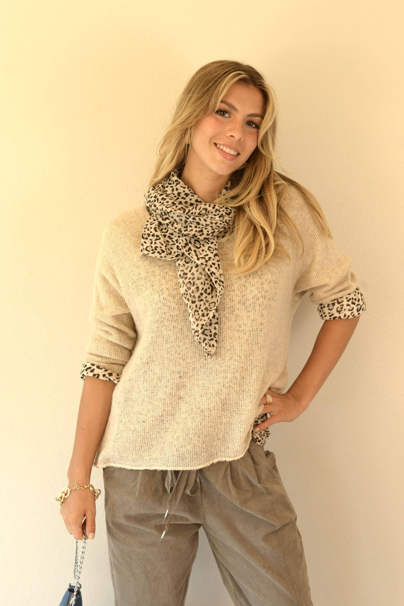 Ambiente - Wholesale Knit Sweater - Women's - WASHED VISCOSE BLENDED MOHAIR SWEATER-T2309EL186210