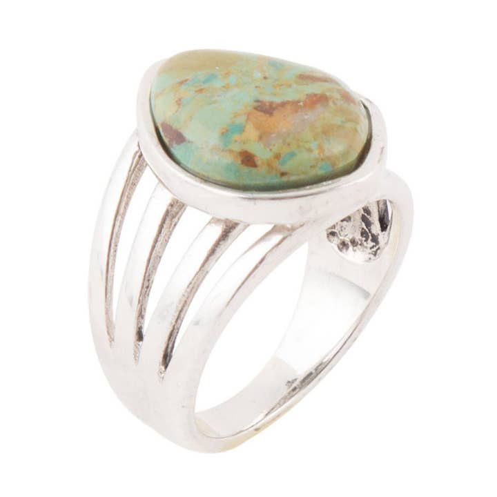 Snygg Sterling Silver Turkos Ring för wholesale av Barse Jewelry