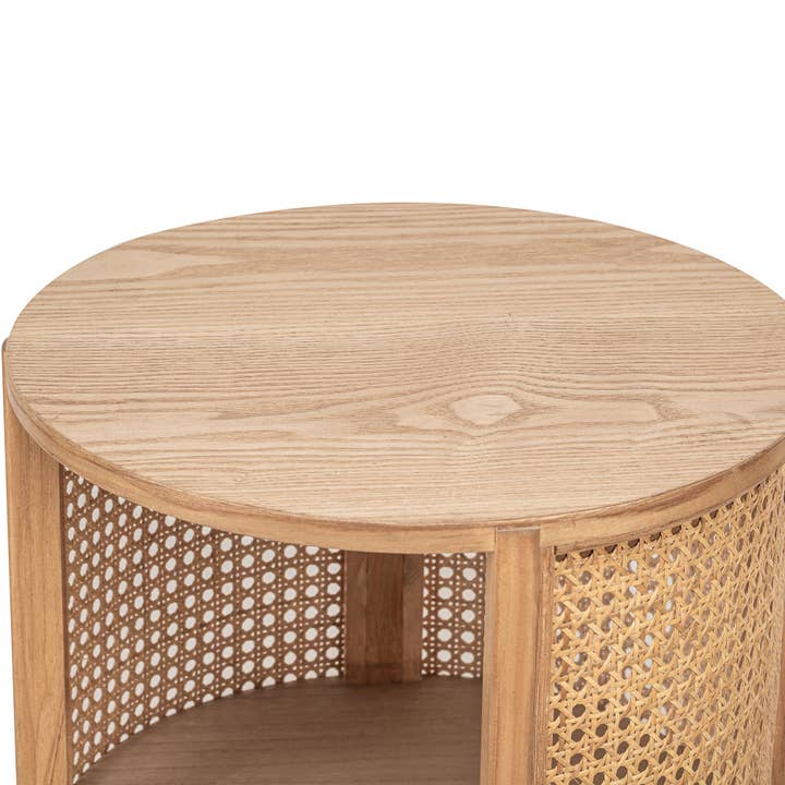 Nordlys - Wholesale Side Table - ALTA 2-Storage Natural Wood and Rattan Nightstand7
