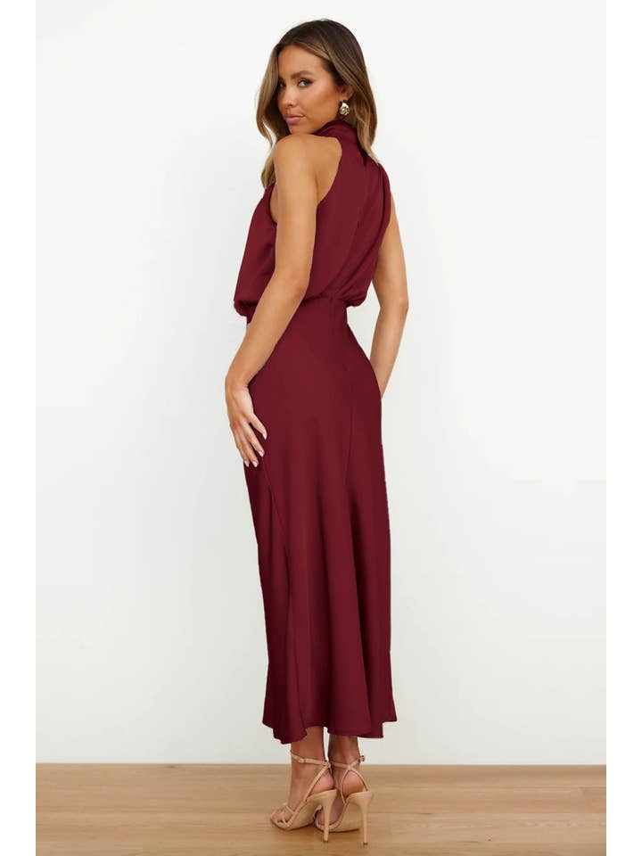 Sweetkama - Wholesale Dress - Women's - Ladies Eleganr Sleeveless Satin Midi Dress GQQT14