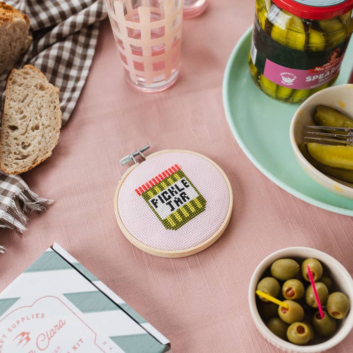 Cotton Clara - Wholesale Embroidery/Cross Stitch Supplies - Pickle Jar Cross Stitch Kit