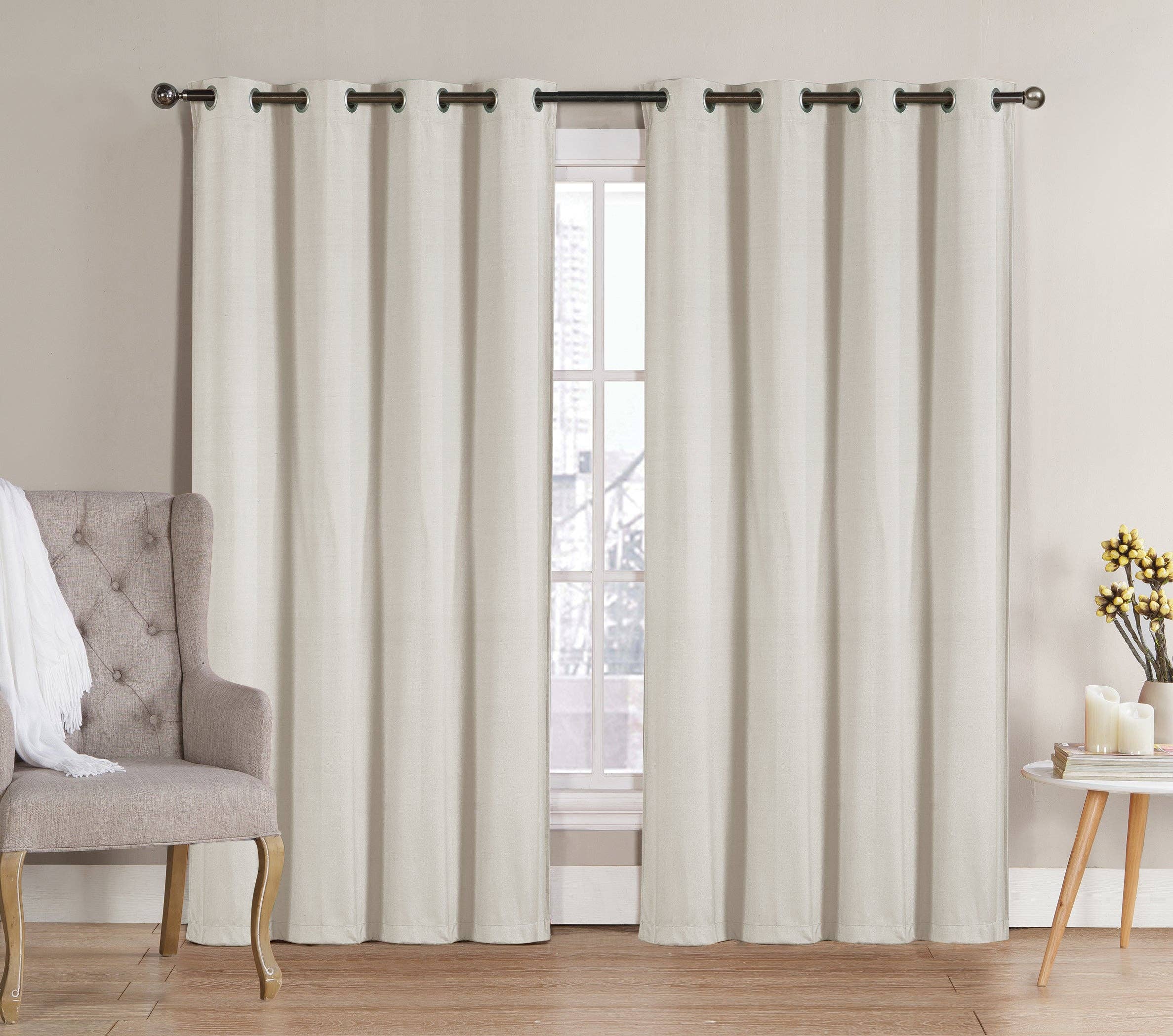 Linen Mart - Wholesale Curtain - Solid Grommet Top Thermal Insulated Blackout Window Curtain15