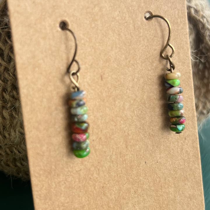 Frolicking Leaves - Wholesale Dangle Earrings - Imperial Jasper Earrings