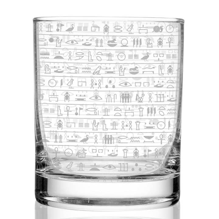 EGYPTIAN HIEROGLYPHICS Whiskyglas voor wholesale door LumEngrave