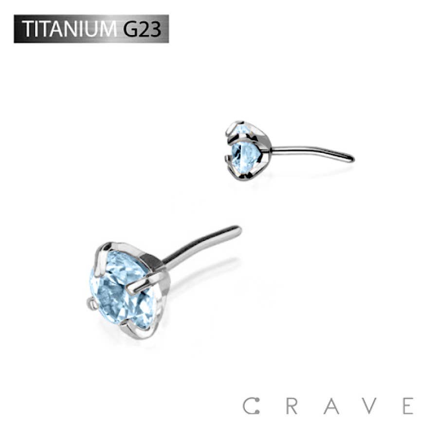CRAVE - Wholesale Face/Body Chain - TITANIUM THREADLES PUSH IN CZ PRONG SET TOP PART1