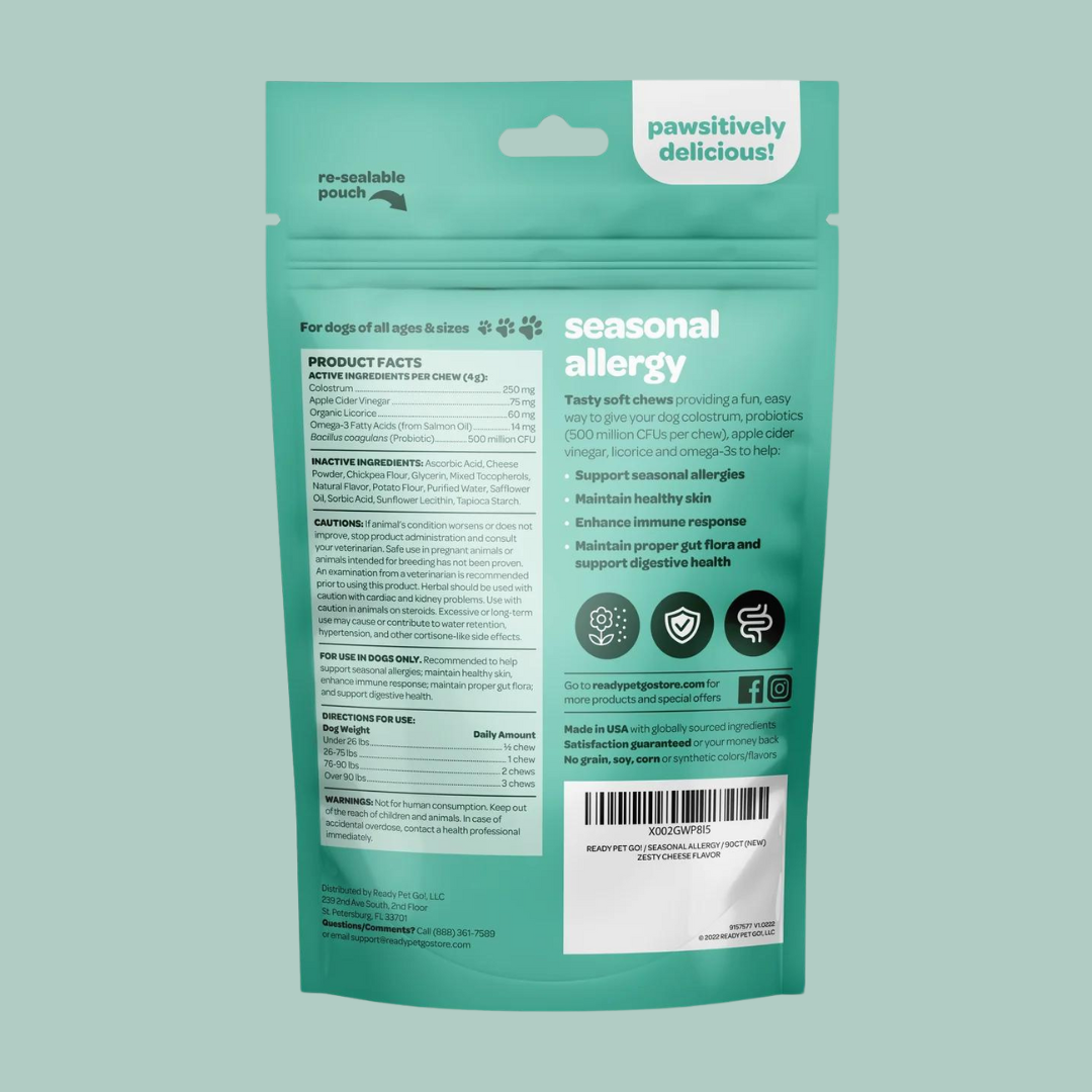 Ready Pet Go - Wholesale Pet Supplement - Dog - All-Natural Seasonal Allergy Relief Chews for Dogs1
