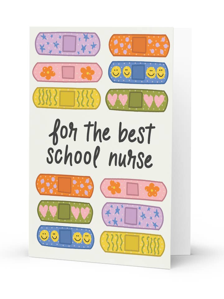 Biglietto di auguri con cerotto per infermiera scolastica per la vendita all'ingrosso da parte di Room 1021