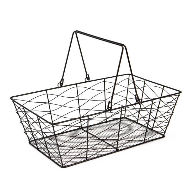 Svart Rektangulär Metallkorg 34x20x11cm för wholesale av Deffrennes