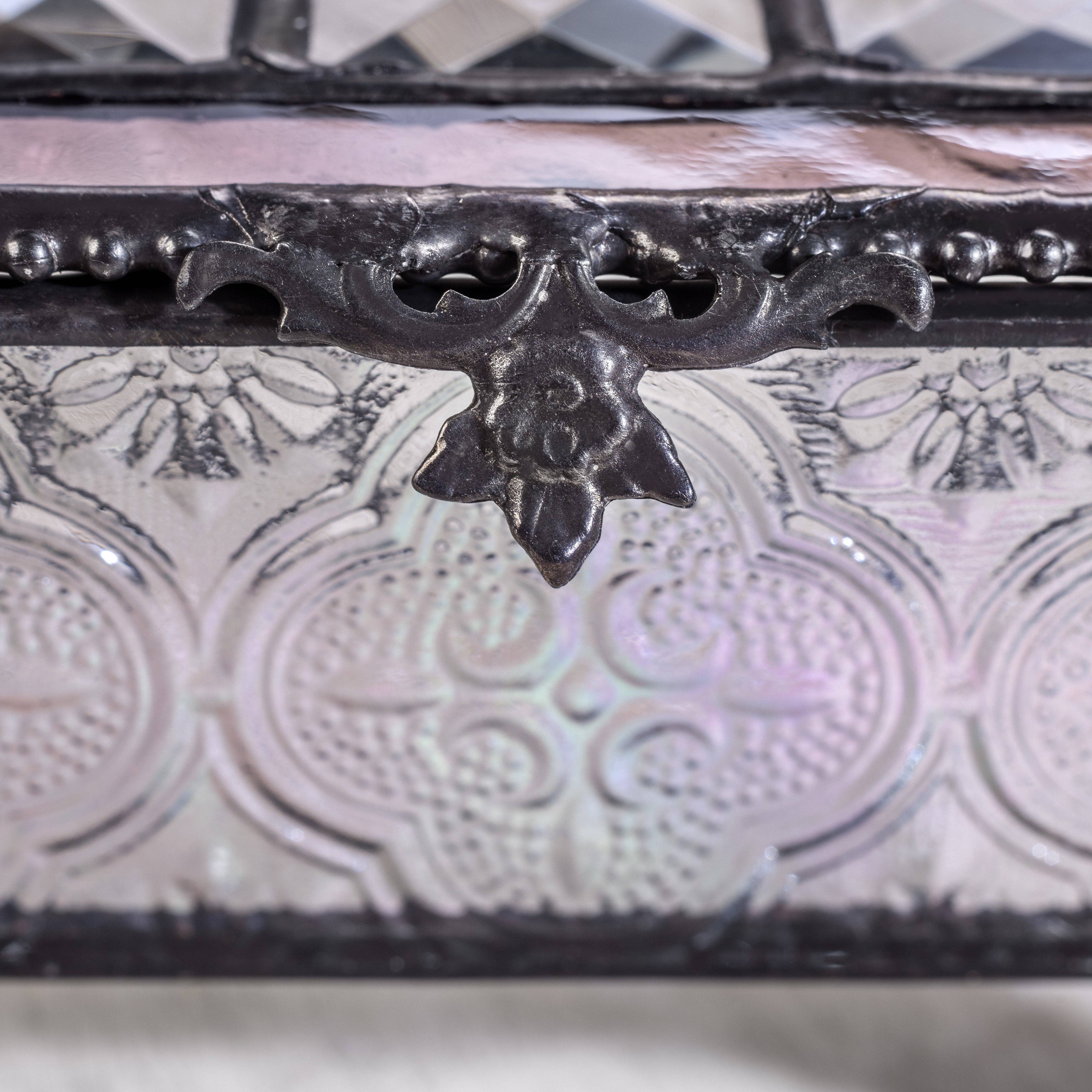 J Devlin Glass Art & Bert Anderson Collection - Wholesale Jewelry Box/Organizer - Box 514 Clear Vintage, Pink Rose and Bevels Glass Box2