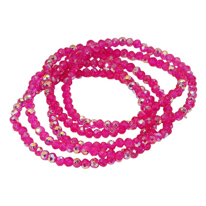 Sensibling Corp. - Wholesale Jewelry Set - 5PCS - Sparkling Faceted Beaded Stackable Stretch Multi Layered Bracelet5