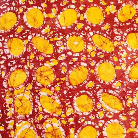 Zulu Princess Orange Circles Adire for wholesale by Anike&Co