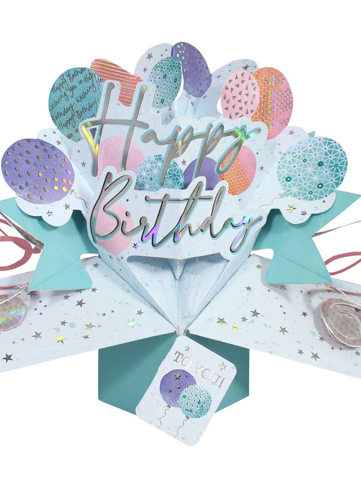 Happy Birthday Balloons - Pop-Up Greeting Card Second Nature for wholesale by Second Nature Ltd