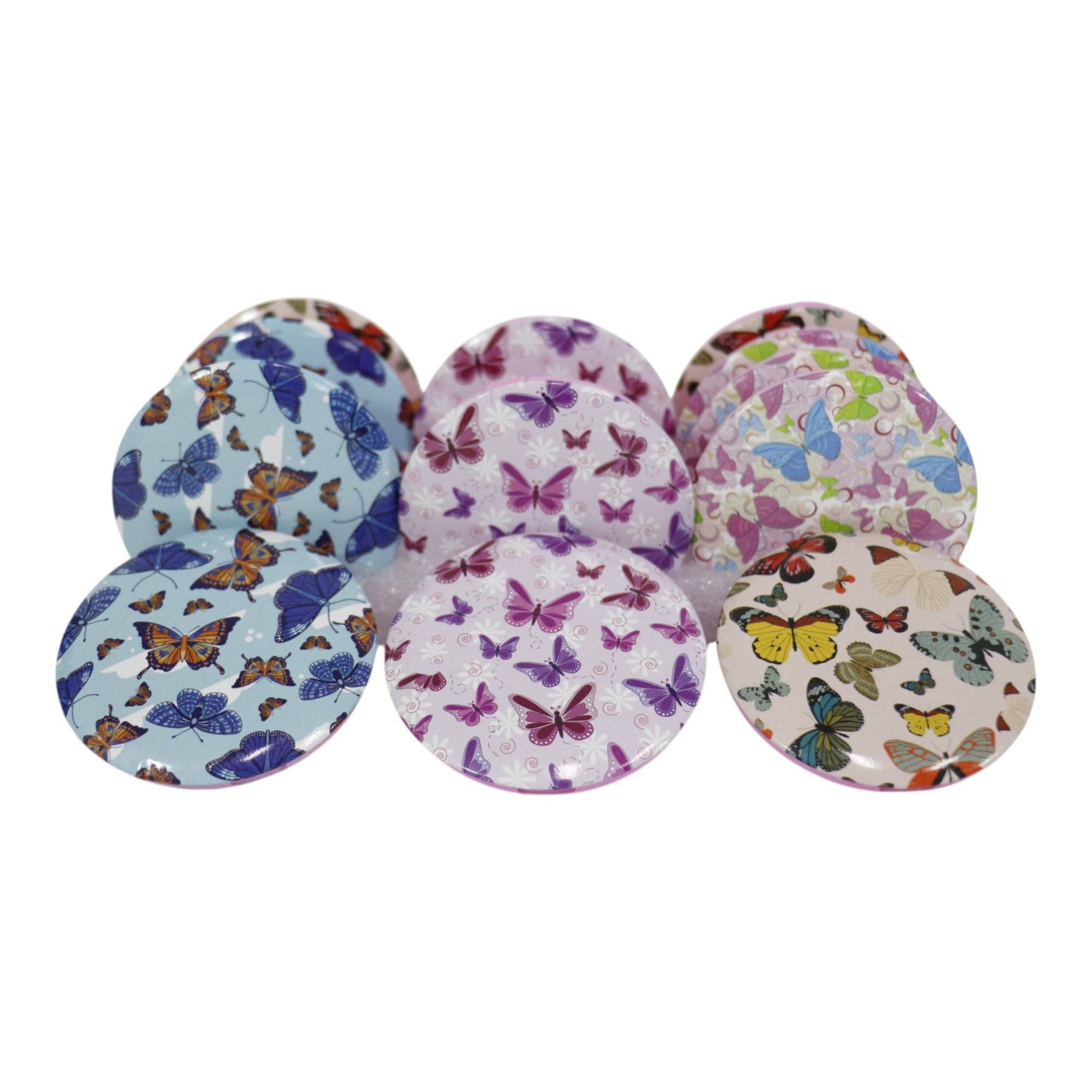 ASSORTED Butterfly Compact Hand Mirror JM5527-20 (12PC) for wholesale on Faire3