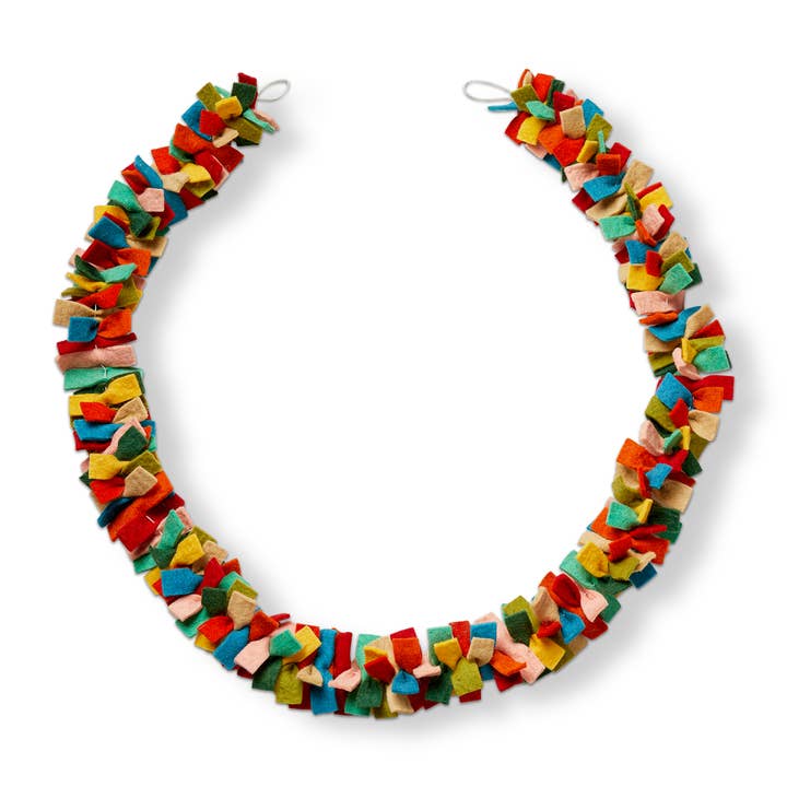 Knotted Felt Garland Multi Wool Everyday for wholesale by tag