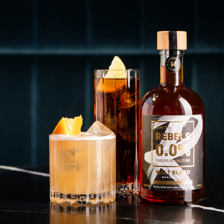 REBELS 0.0% – Engroshandel Alkoholfri spiritus/vin/øl – REBEL 0.0% Malt Blend alkoholfri whiskey-alternativ6