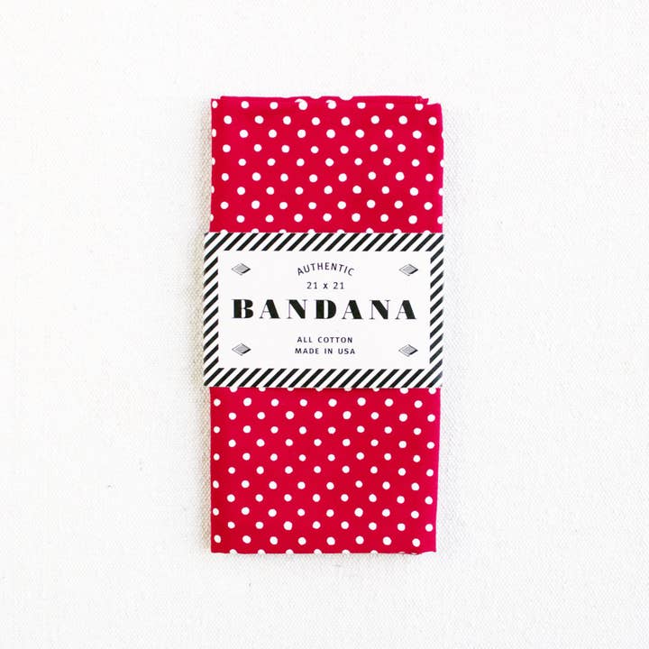 Abracadana - Wholesale Bandana - Women's - Red Polka Dot Bandana