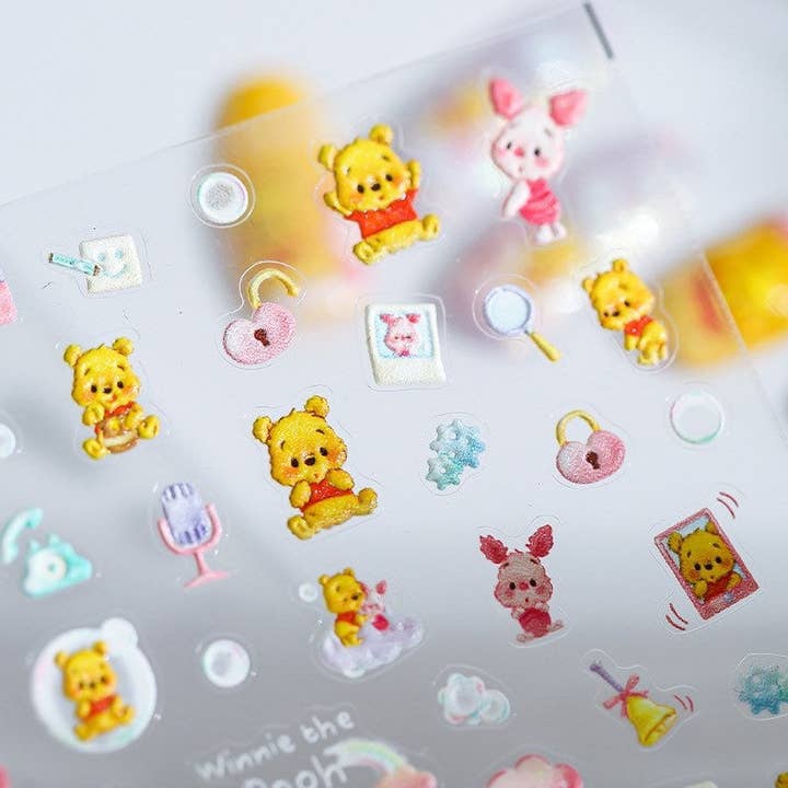 LULUFUNSTUDIO - Vendita all'ingrosso Nail art/decalcomania unghie - Adesivi per unghie 3D Kawaii Winnie the Pooh & Tigger