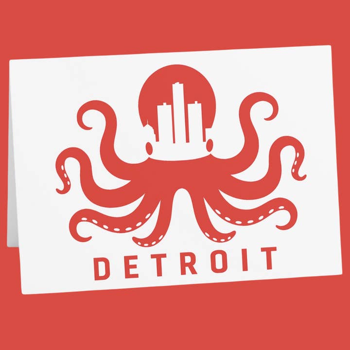 Détroit Skyline et Hockey | Carte pour tous les jours et juste pour le plaisir pour la vente par Nefer Designer Candles & Home Decor