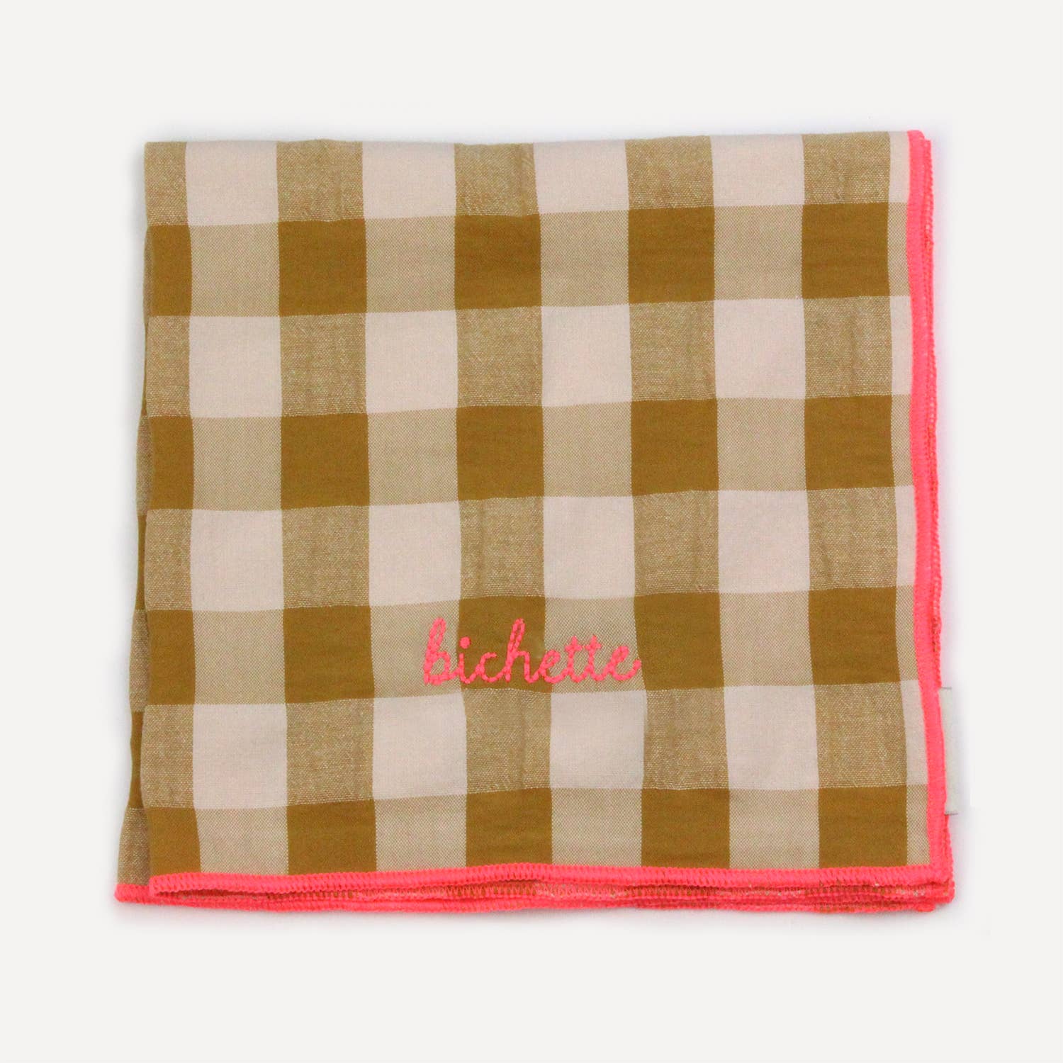 BARNABÉ AIME LE CAFÉ - Wholesale Dinner & Cloth Napkin - Gichy plaid and embroidery napkins2