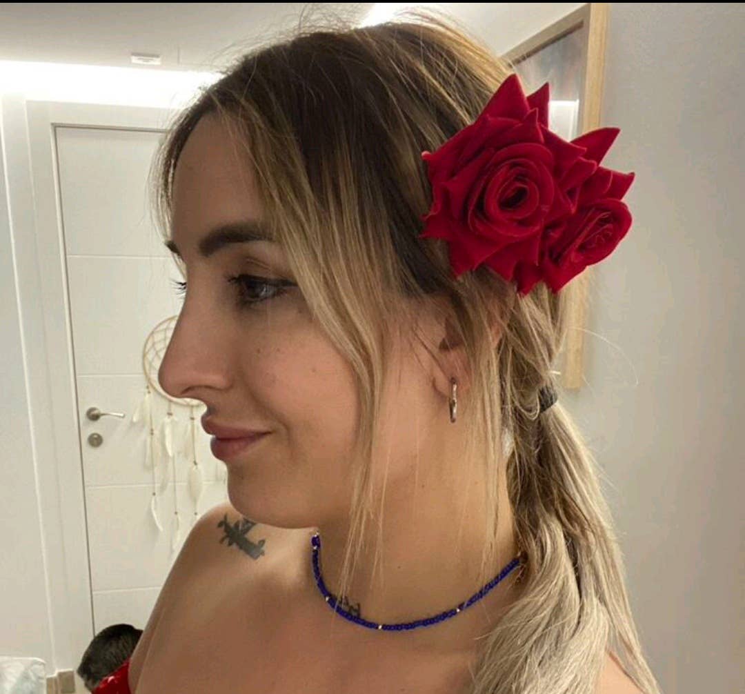 Wild & Free - Vendita all'ingrosso Forcine per capelli - Bella peineta sevillana in stile flamenco con rose3