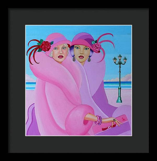 Sharon Tatem Fashion LLC - Wholesale Art Print - Palm Beach Pink Ladies - Framed Print9
