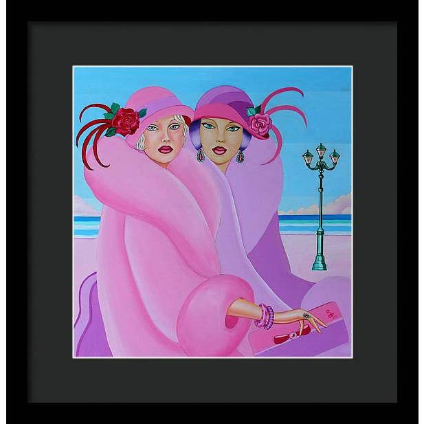 Sharon Tatem Fashion LLC - Wholesale Art Print - Palm Beach Pink Ladies - Framed Print9