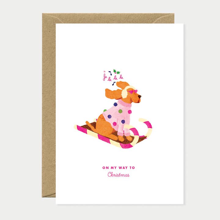 Christmas dog sled - Greeting card for wholesale by ALL THE WAYS TO SAY - Europe