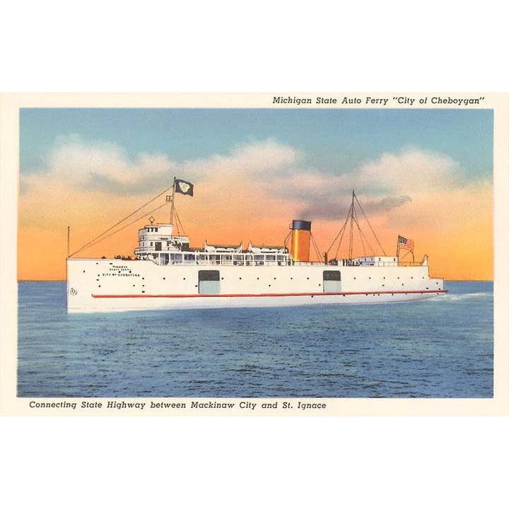 Found Image Press - Wholesale Postcard - Postcard MI-620 State Auto Ferry