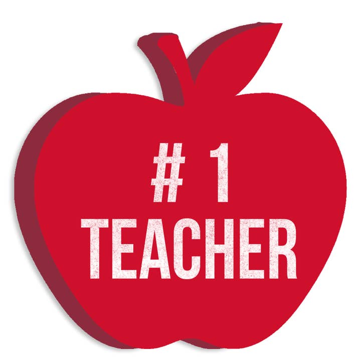 Cut Out Apple # 1 Teacher - 6X6 Cut out Sign for wholesale by Sixtrees