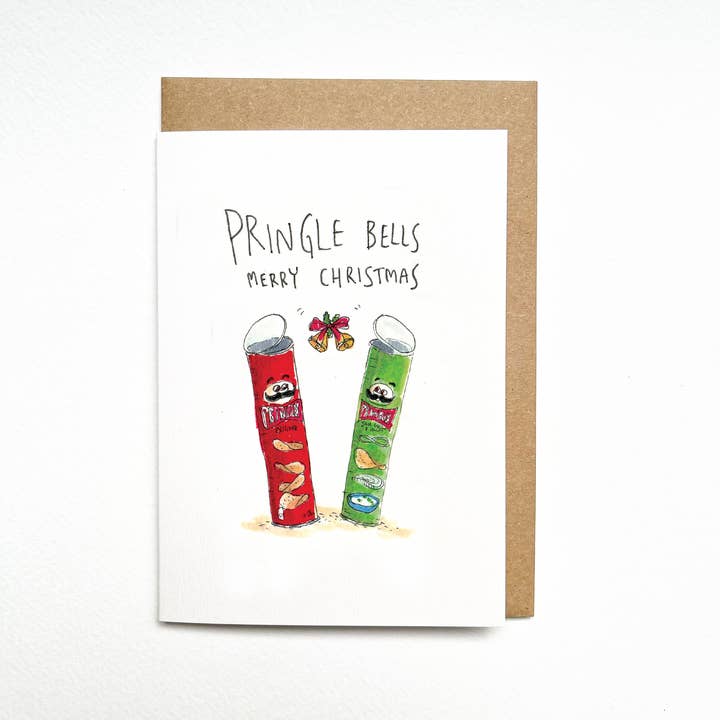 Well Drawn - Wholesale Christmas Card - Pringle Bells, Merry Christmas