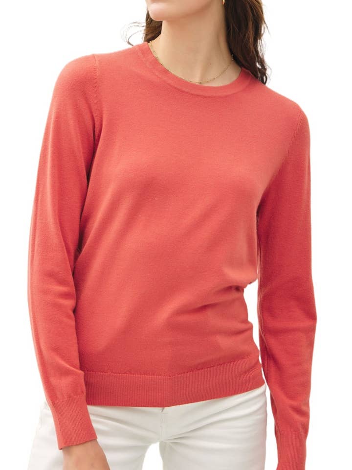 Basic Crew Neck Soft Knit Sweater for wholesale by Vanilla Monkey
