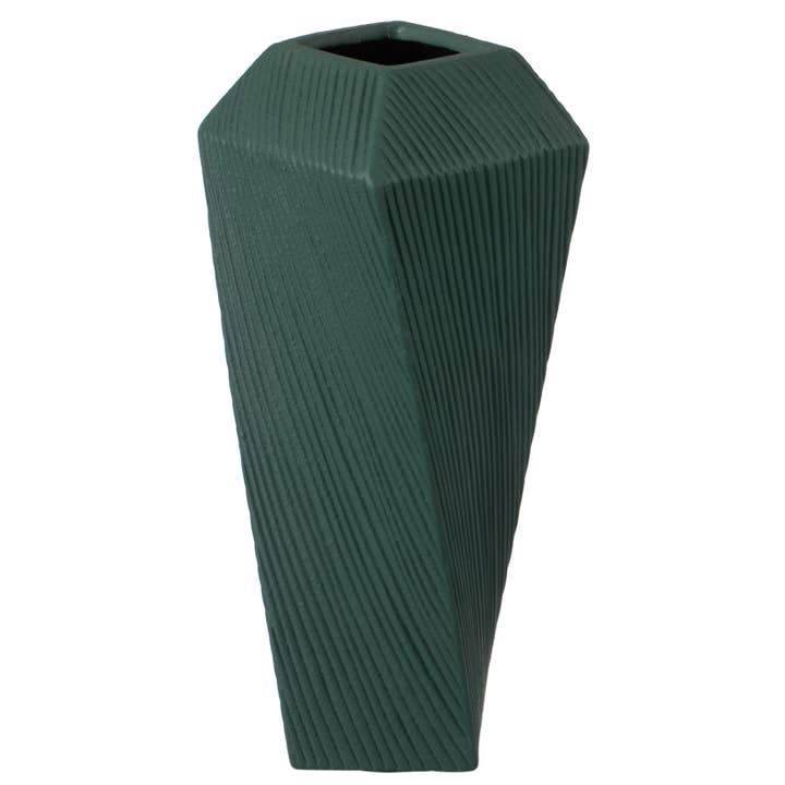 Quickway Imports - Wholesale Vase - Decorative Ceramic Square Twisted Centerpiece Table Vase1