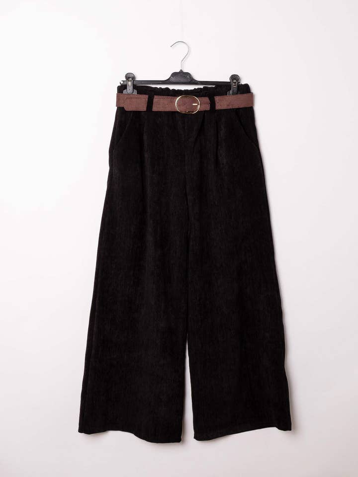 Pépouz' Paris - Wholesale Pants - Women's - Loose velvet trousers with belt PPN256814
