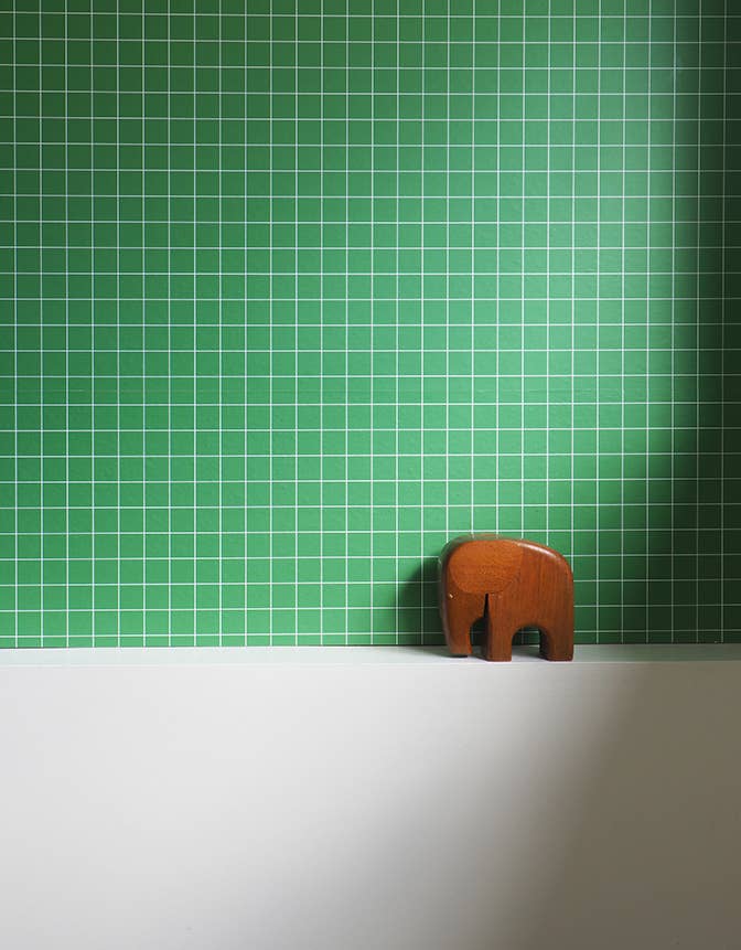 À Carreaux - Wholesale Wallpaper - GREEN POP Wallpaper with small white squares4