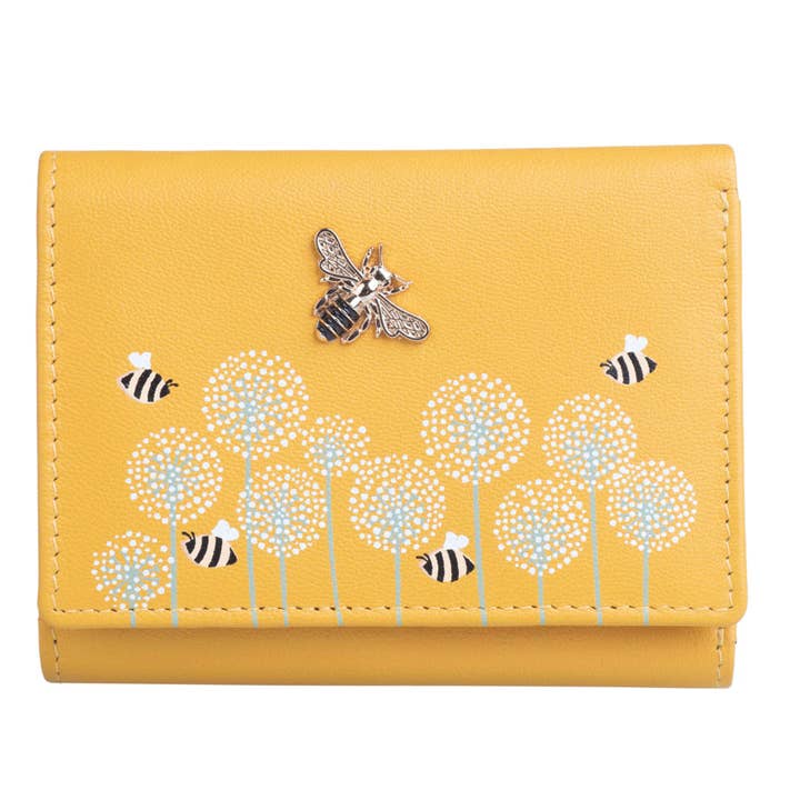 Moonflower Tri Fold Bee Purse for wholesale by Mala Leather