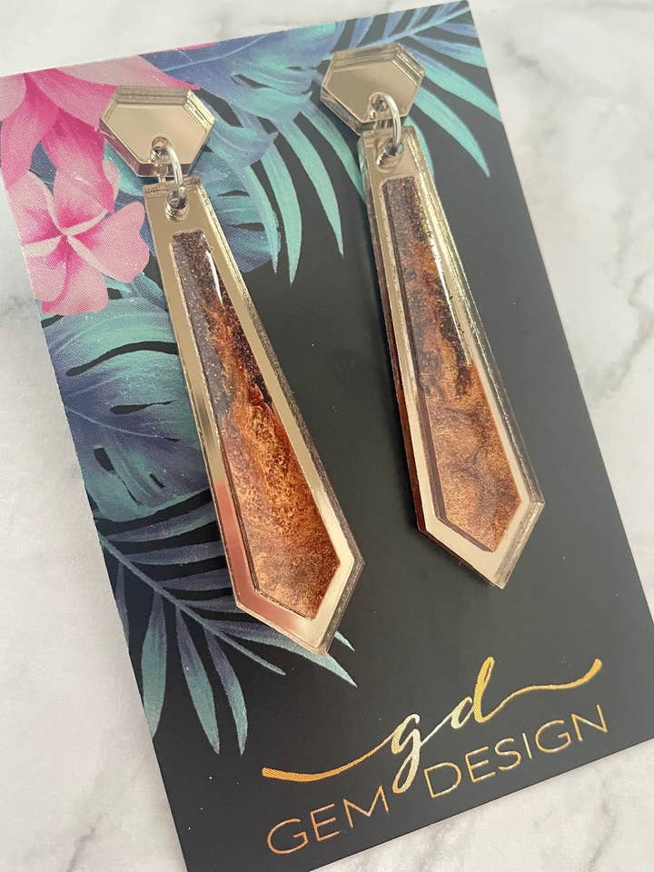 Akryl uttalande örhängen för wholesale av Gem Design UK