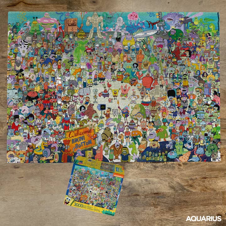 AQUARIUS, GAMAGO, ICUP, & ROCK SAWS by NMR Brands - Wholesale Puzzle - Adult - SpongeBob SquarePants 3000 Piece Jigsaw Puzzle