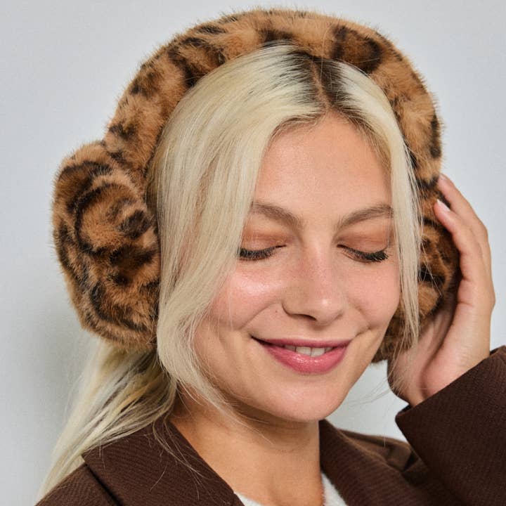BYREN | ÉLINE L'ATELIER - Wholesale Earwarmers/Ear Muffs - Women's - Leopard faux fur earmuffs CC103
