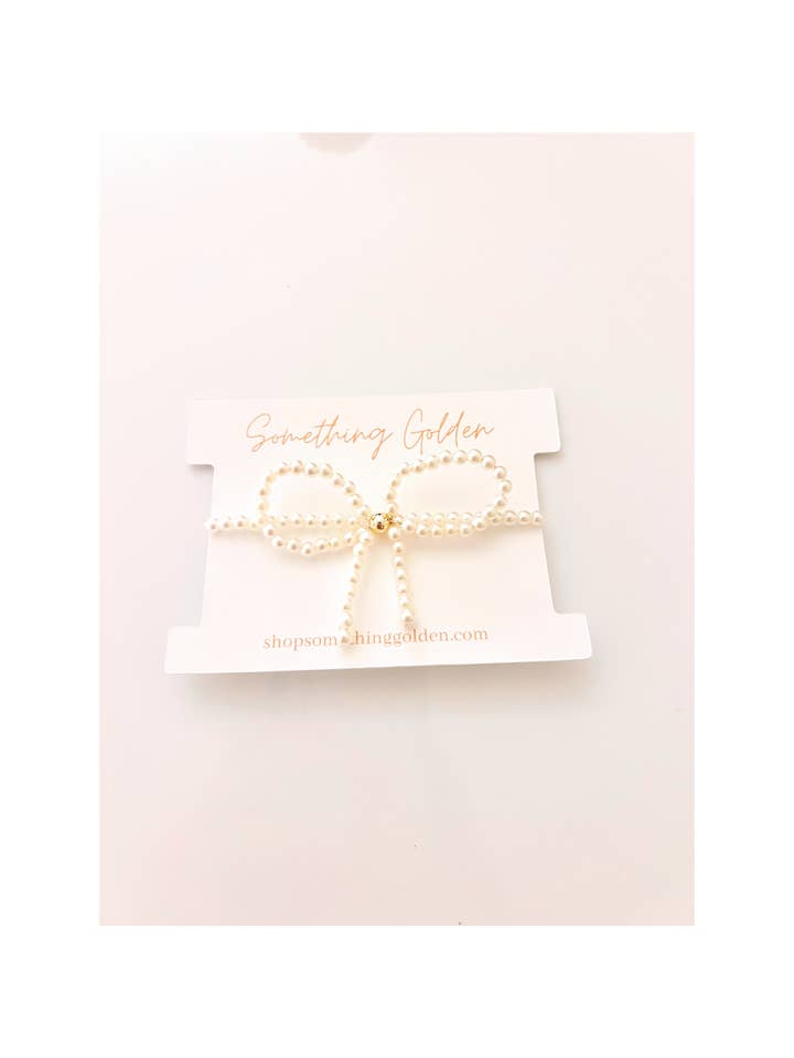 The Pearl Beaded Bow Bracelet for wholesale by Something Golden