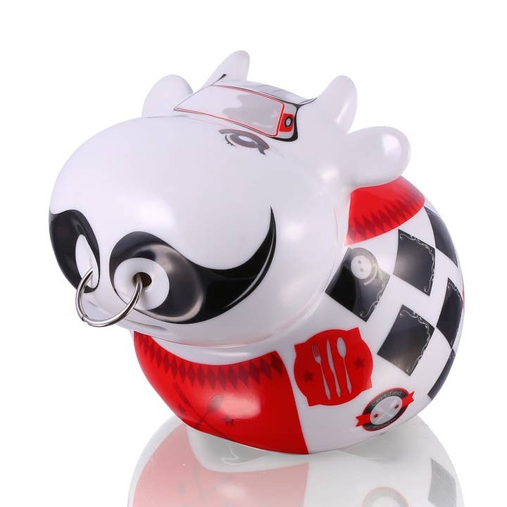 Big Money Bank, spaarvarken, porselein, koeienchef voor wholesale door Silly Design
