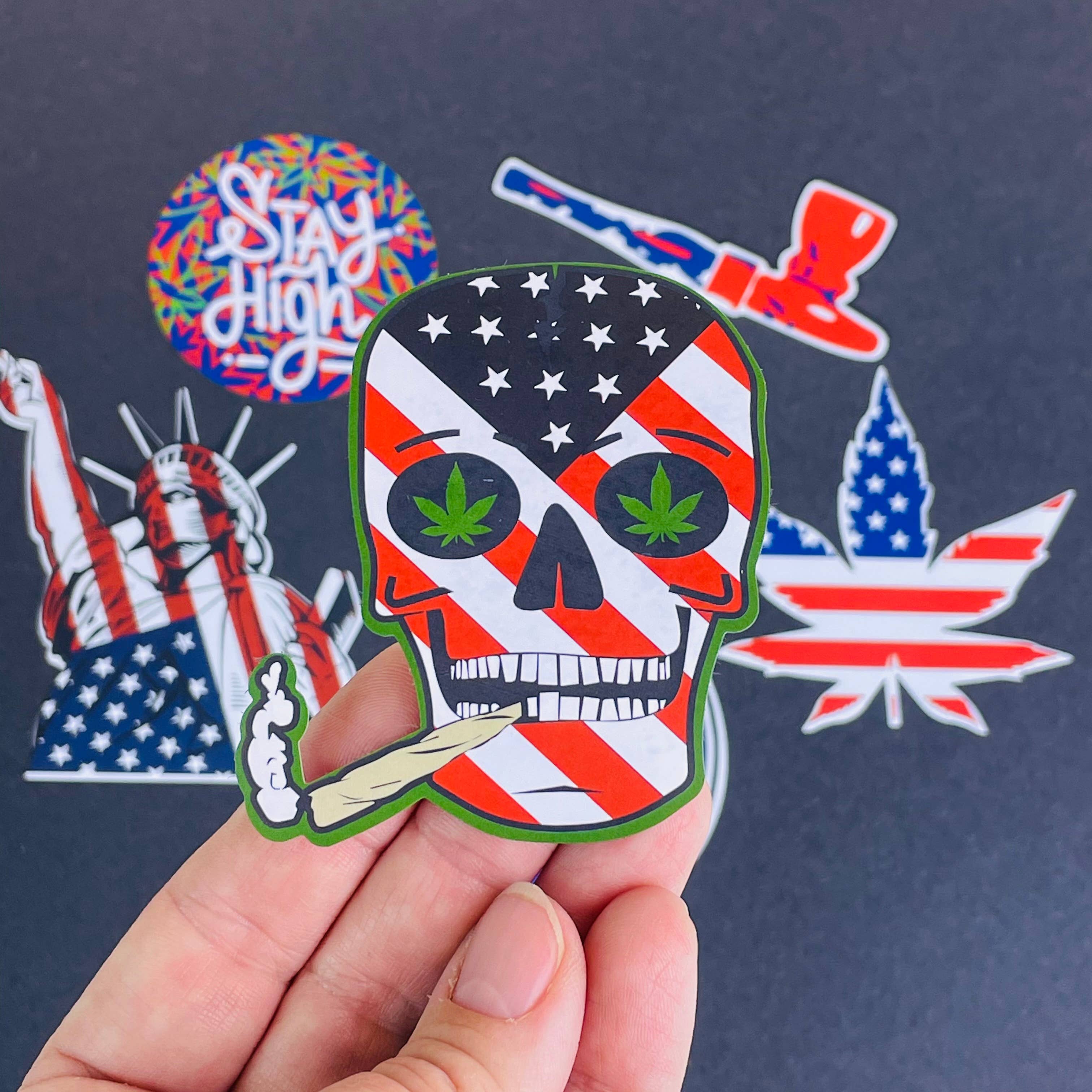 Torched Life – Großhandel Aufkleber – Marihuana-Aufkleber, Americana, 6er-Set9