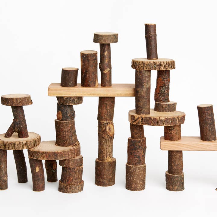 Classic barked blocks 36 pcs - carton of 6 (better value) for wholesale by Tree Blocks