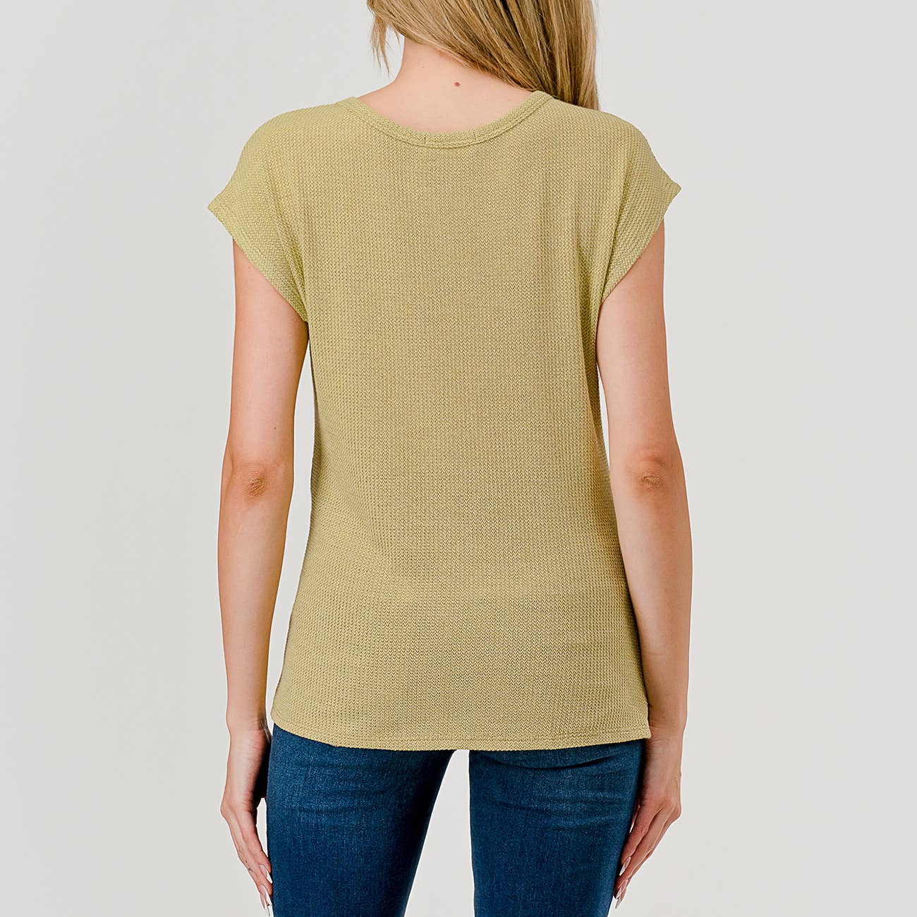 Heimious - Vente Haut en maille – femme - Haut en tricot à manches courtes et nœud décollé, T8059