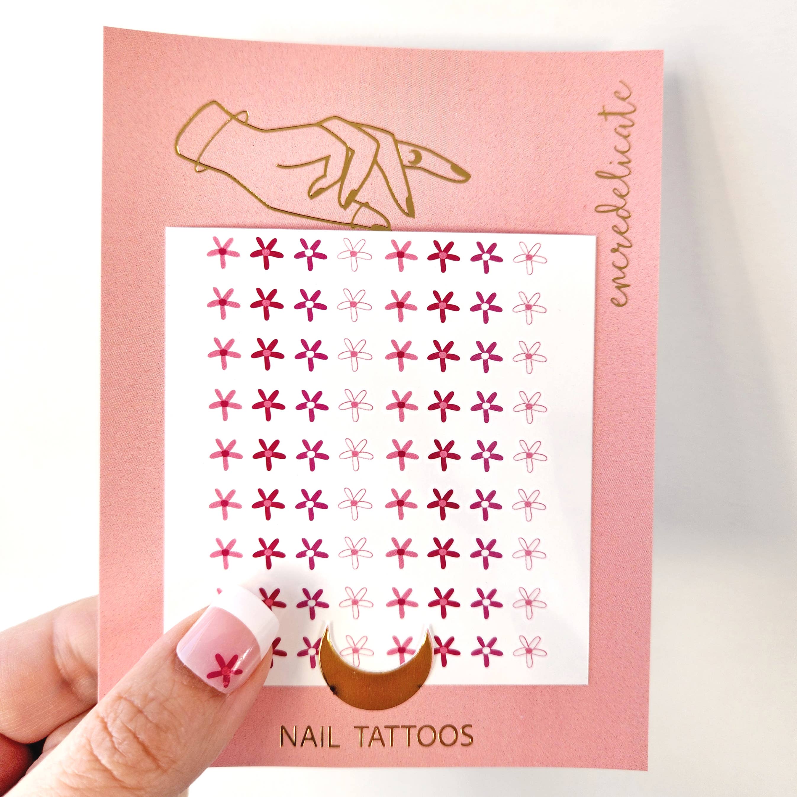 encredelicate – Arte/decalque de unhas por atacado – Adesivos de flores margaridas rosa para unhas0