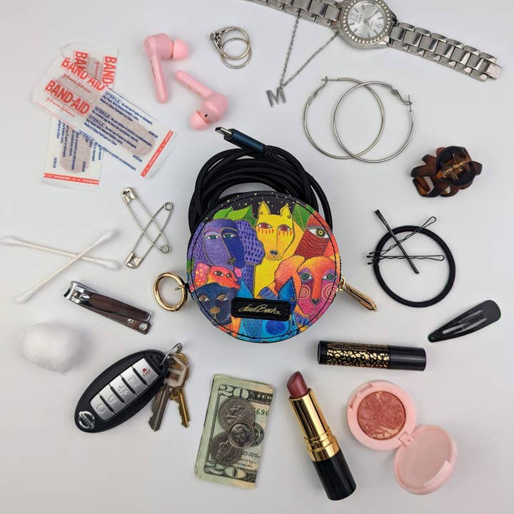 Monarque - Wholesale Pouch - Women's - Laurel Burch Dogs & Doggies Round Zipper Case5