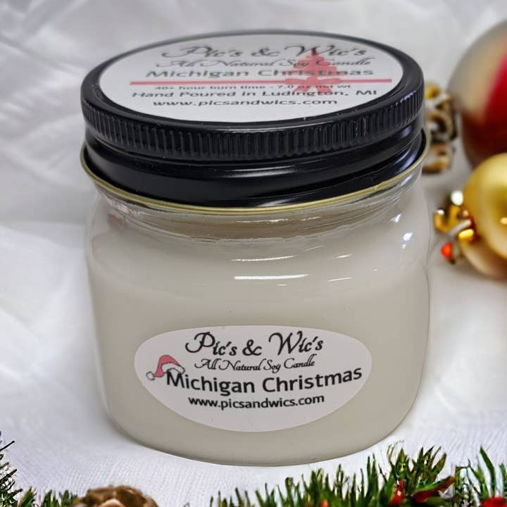 Michigan Christmas Soy Candle & Melt for wholesale by Pic's & Wic's LLC
