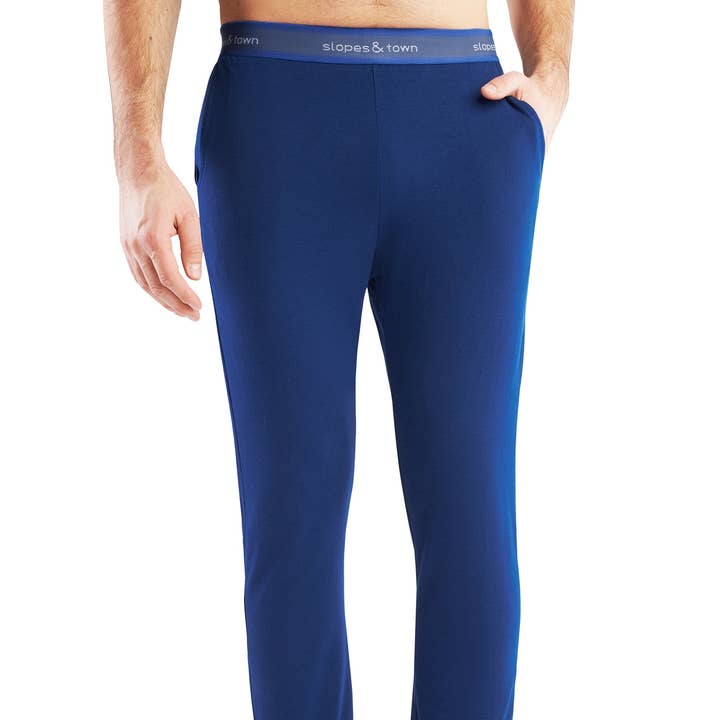 Bamboe loungebroek in marineblauw voor wholesale door Slopes&Town